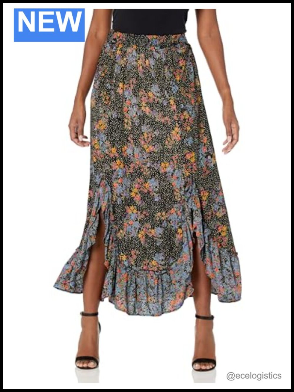 Women's Floral Maxi Skirt Rayon High Rise Pull-On Long Skirt